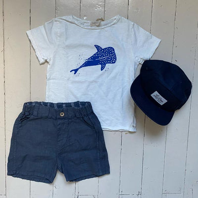 T-Shirt Wal Short Buho Leinen marine navy dunkelblau  LIL´BOO Basecap Colorblock