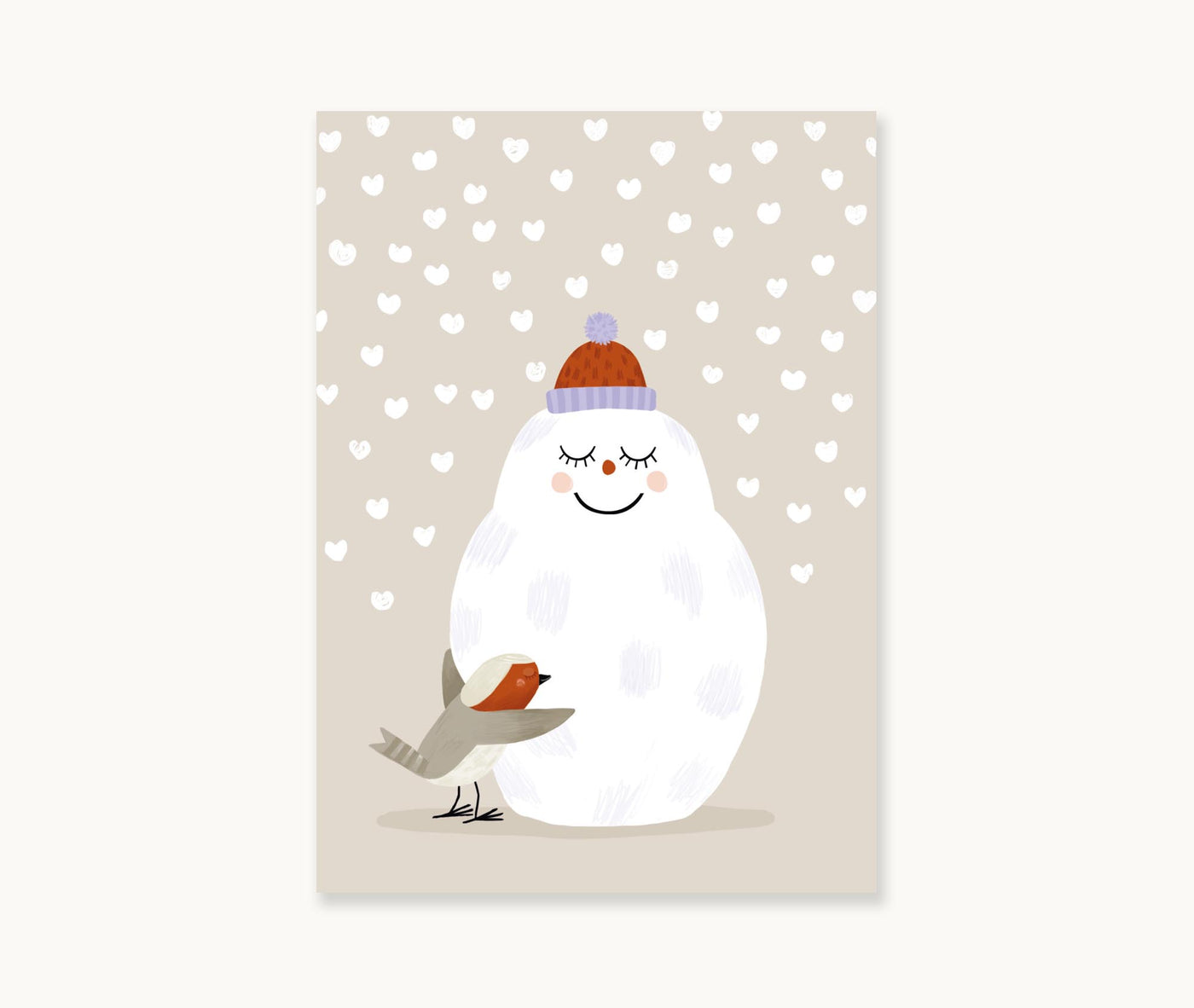 Karin Lindeskov Postkarte snow hugh