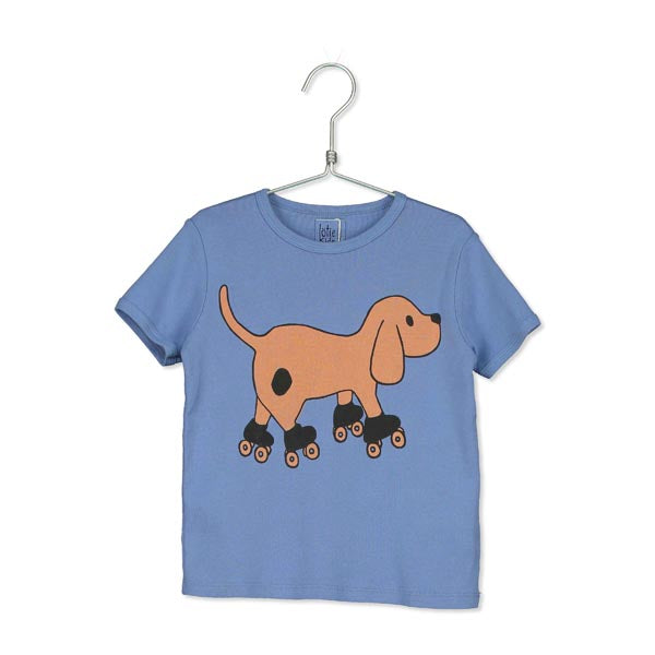 Lötiekids T-Shirt skating dog blue Petite Tortue