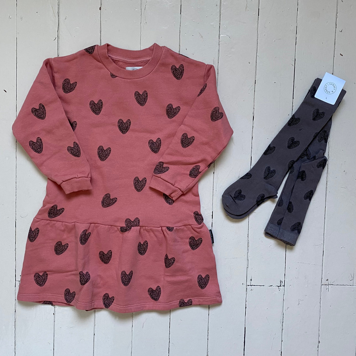 Sproet & Sprout Sweat dress heart print
